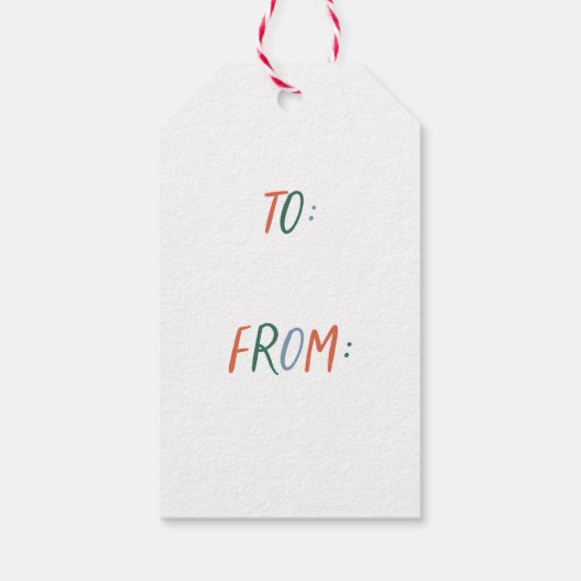 メリーお洒落カラフルクリスマス新年おめでとう ギフトタグ (裏面)