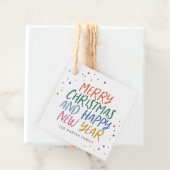 メリーお洒落カラフルクリスマス新年おめでとう フェイバータグ (インサイチュ)