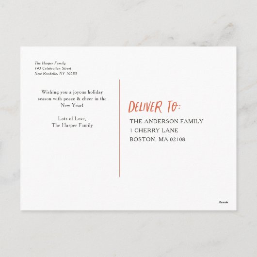 メリーお洒落カラフルス・クリスマスの新年の節句 シーズンポストカード (裏面)