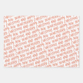 メリーお洒落クリスマスおめでとう年始ラッピング ラッピングペーパーシート (正面)