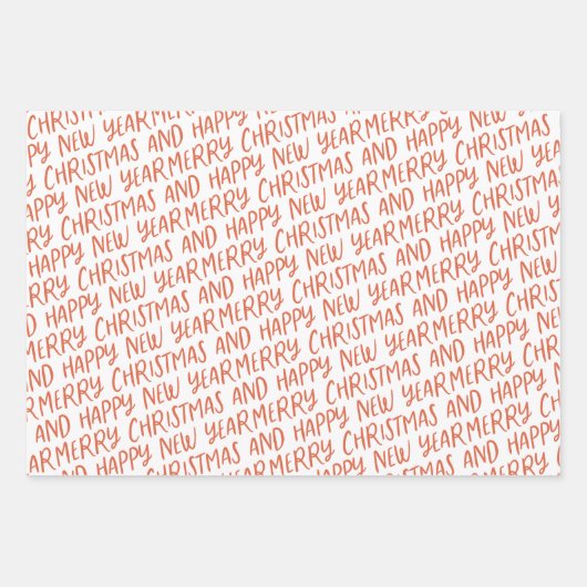 メリーお洒落クリスマスおめでとう年始ラッピング ラッピングペーパーシート (正面)