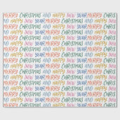 メリーお洒落クリスマスおめでとう虹 ラッピングペーパー (フラット)