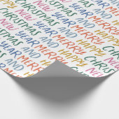 メリーお洒落クリスマスおめでとう虹 ラッピングペーパー (角)