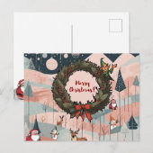 メリーお洒落クリスマスとフェスティバルリース シーズンポストカード (正面/裏面)