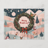 メリーお洒落クリスマスとフェスティバルリース ポストカード (正面)