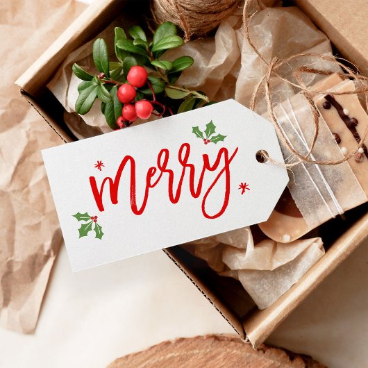 メリーお洒落クリスマスタイポグラフィスクリプト ギフトタグ