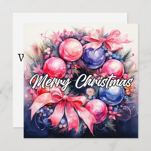 メリーお洒落クリスマスホリデーリース シーズンカード (正面/裏面)