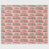 メリーお洒落クリスマス文字甘いギフトシームレス ラッピングペーパー (フラット)