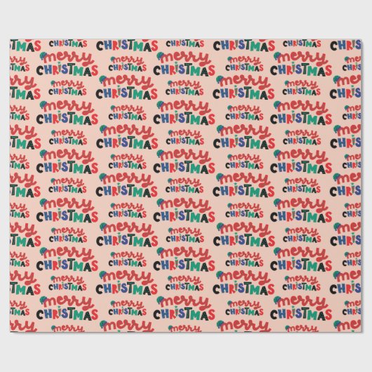 メリーお洒落クリスマス文字甘いギフトシームレス ラッピングペーパー (フラット)