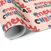 メリーお洒落クリスマス文字甘いギフトシームレス ラッピングペーパー (ロールコーナー)