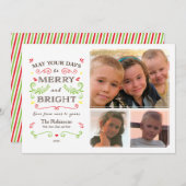 メリーお洒落&ブライト（白） Holiday 3写真 シーズンカード (正面/裏面)