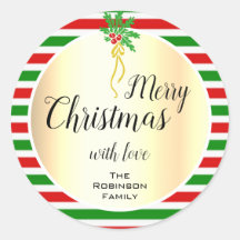 メリーかわいらしクリスマスデザイン金ゴールドとヤドリギ