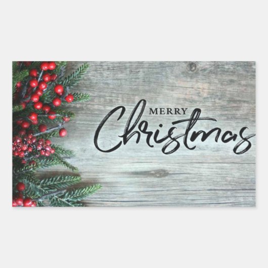 **メリーかわいらしクリスマス**クリスマス 長方形シール (正面)