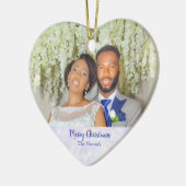 メリーかわいらしスの結婚写真 セラミックオーナメント (左)