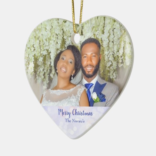 メリーかわいらしスの結婚写真 セラミックオーナメント (左)