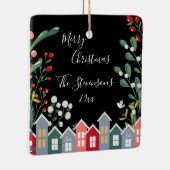 メリーかわいらしス・クリスマパーソナライズされたス名フローラ セラミックオーナメント (右)