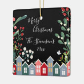 メリーかわいらしス・クリスマパーソナライズされたス名フローラ セラミックオーナメント (左)