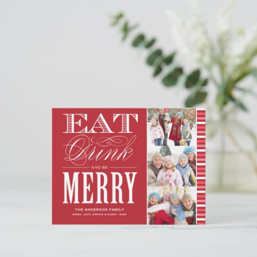 メリーがと縞で飾ります%PIPE%の休日の写真の郵便はがきをあって下さい シーズンポストカード (スタンド正面)