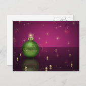 メリーきらめくクリスマスのボールの休日はがき シーズンポストカード (正面/裏面)