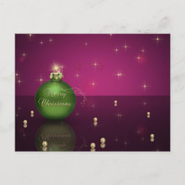メリーきらめくクリスマスのボールの休日はがき シーズンポストカード