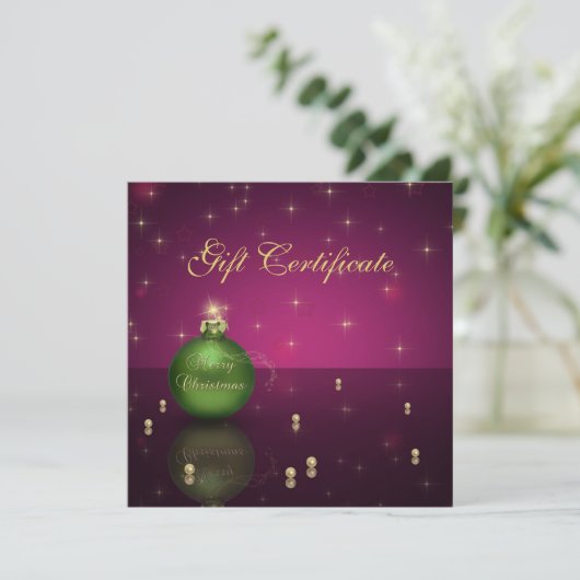 メリーきらめくクリスマスの木のボールのギフトカード (スタンド正面)