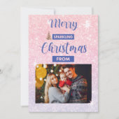 メリーきらめくChristmas Family Greeting Card 招待状 (正面)