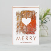 メリーすてき芸術的ハート絵を描の金ゴールド 箔シーズンカード (立ち正面)