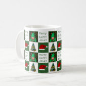 メリーすてきChristmas Tree Santa Hat Family写真 コーヒーマグカップ (正面左)