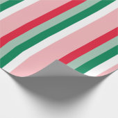 メリーすべては幸せな常にお祝い縞で飾ります ラッピングペーパー (角)