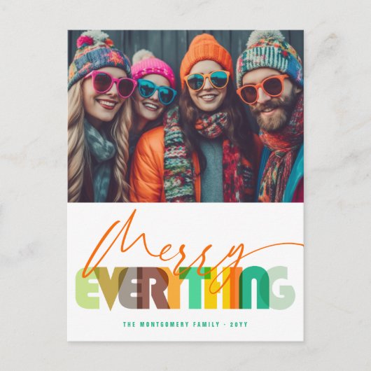 メリーすべてカラフルな休日の写真の郵便はがき シーズンポストカード (正面)
