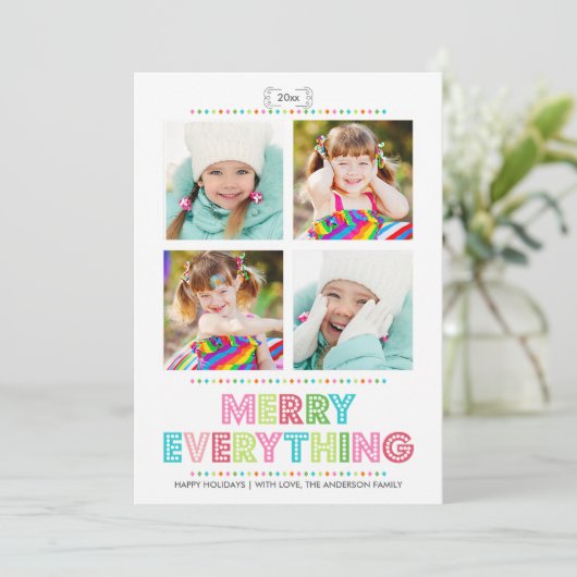 メリーすべてコラージュの写真の休日カード シーズンカード (スタンド正面)