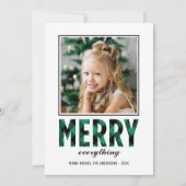 メリーすべてモダンの緑のバッファローの格子写真 シーズンカード (正面)