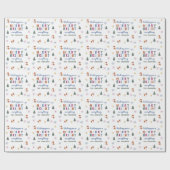 メリーすべて明るくカラフルすパーソナライズされたる ラッピングペーパー (フラット)