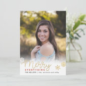 メリーすべて金ゴールドの縦の写真の休日カード シーズンカード (スタンド正面)