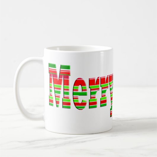 メリーでストライプでメリーなマグ コーヒーマグカップ (左)