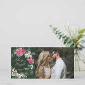 メリーでブライトなグリーンピンクの水彩花 シーズンカード (スタンド正面)