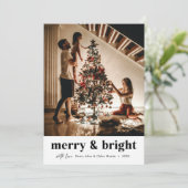 メリーでブライトなボーホヴィンテージスタイルのクリスマス シーズンカード (スタンド正面)