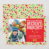 メリーで及び明るいクリスマスの照明の点の休日の写真 シーズンカード (正面/裏面)