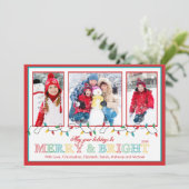 メリーで及び明るいクリスマスの照明3の写真の挨拶 シーズンカード (スタンド正面)