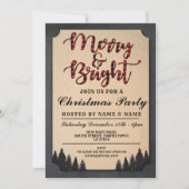 メリーで及び明るいクリスマス・パーティの休日の点検のクリスマス 招待状 (正面)