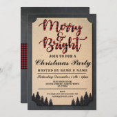 メリーで及び明るいクリスマス・パーティの休日の点検のクリスマス 招待状 (正面/裏面)