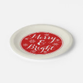 メリーで及び明るい雪片の紙皿 ペーパープレート (アングル)