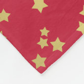 メリーで及び明るい|の赤|ののどの金ゴールドの星の姓 フリースブランケット (角)