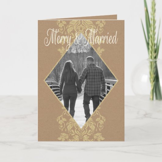 メリーで及び結婚したな休日の結婚式は感謝していしています サンキューカード (正面)