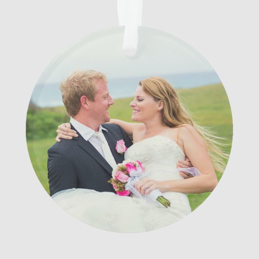 メリーで及び結婚したな初めてのクリスマスの写真のオーナメント オーナメント (裏面)