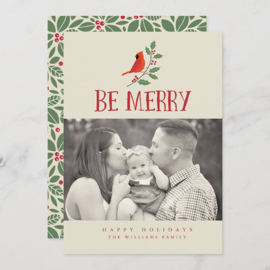 メリーで基本的なクリスマスの写真カードがあって下さい シーズンカード (正面/裏面)