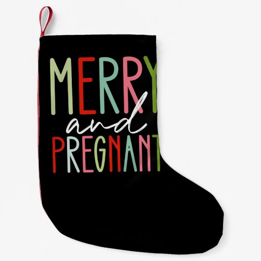 メリーで妊婦のマタニティクリスマスママ スモールクリスマスストッキング (正面)