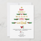 メリーで小さいカクテルのクリスマスのパーティの招待状 招待状 (正面)