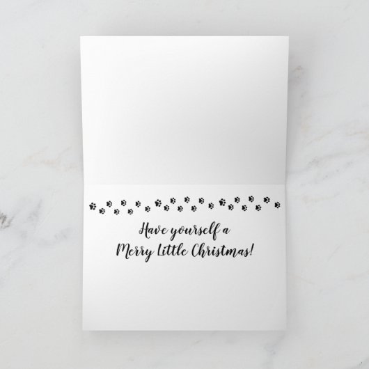 メリーで小さいクリスマスの子猫カード シーズンカード (内部)