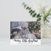 メリーで小さいクリスマスの手書きの休日の写真 シーズンポストカード (スタンド正面)